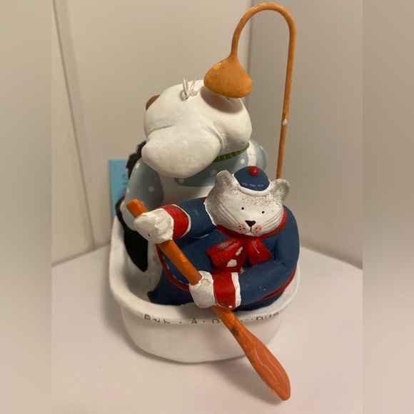 Vintage Dept 56 Storybook RUB A DUB TUB Christmas Ornament cat dog bear 2000 - Picture 5 of 16